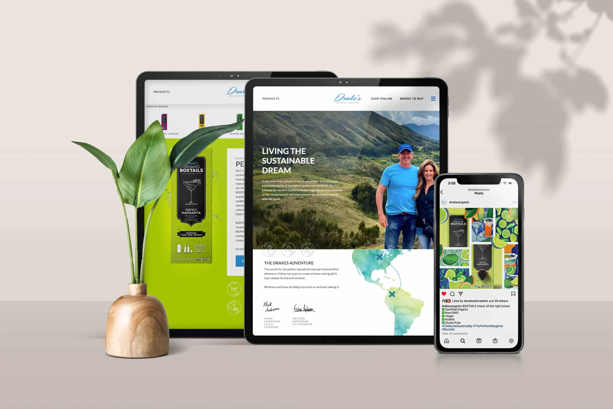 Drake's website on devices