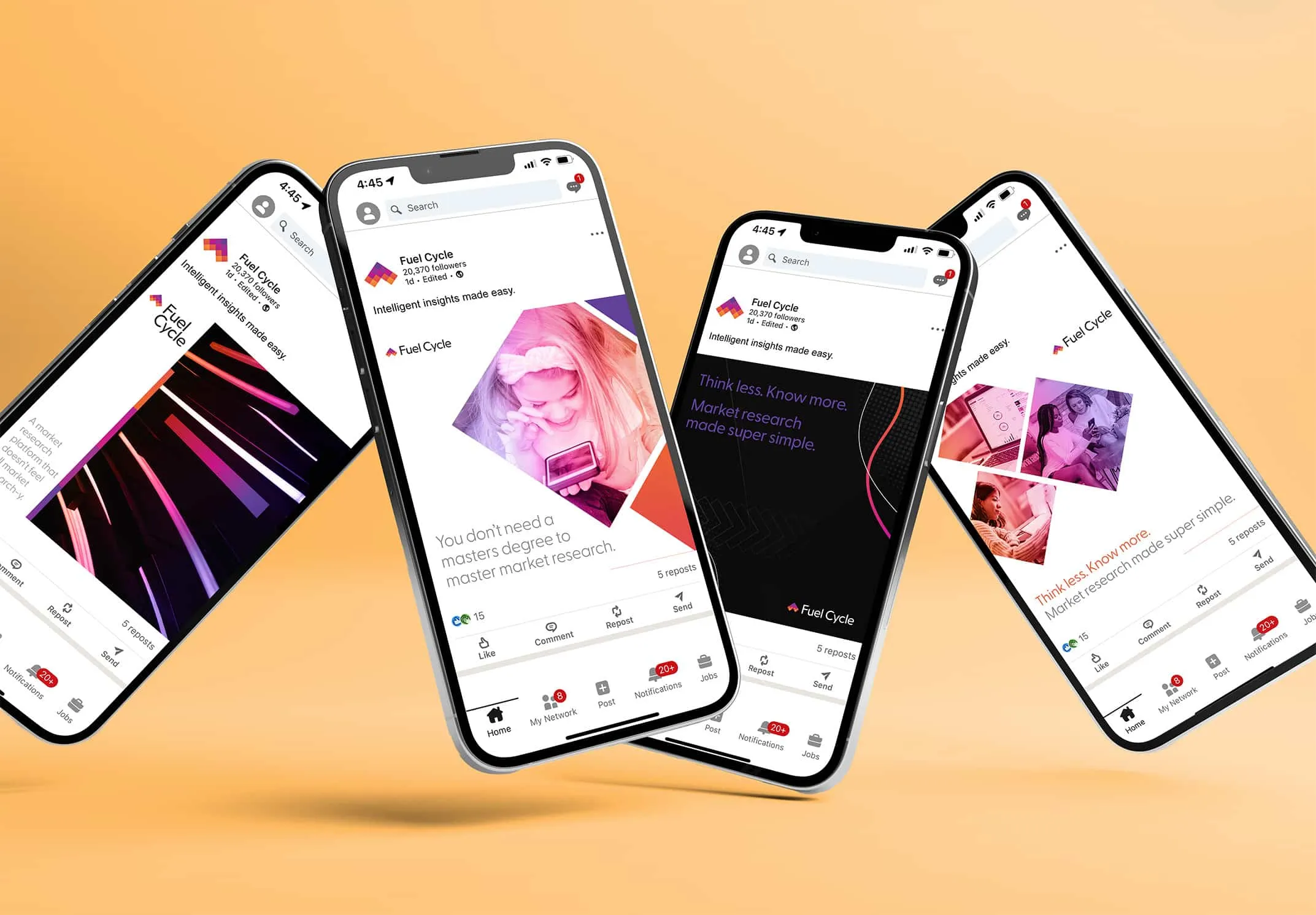 Floating phones mockup